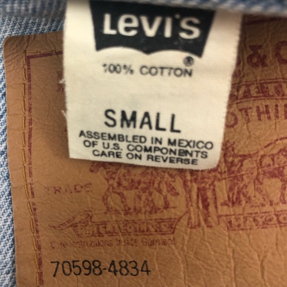 VTG LEVIS l Sz S l Dad Denim Oversized Trucker Jean Jacket - Picture 8 of 11